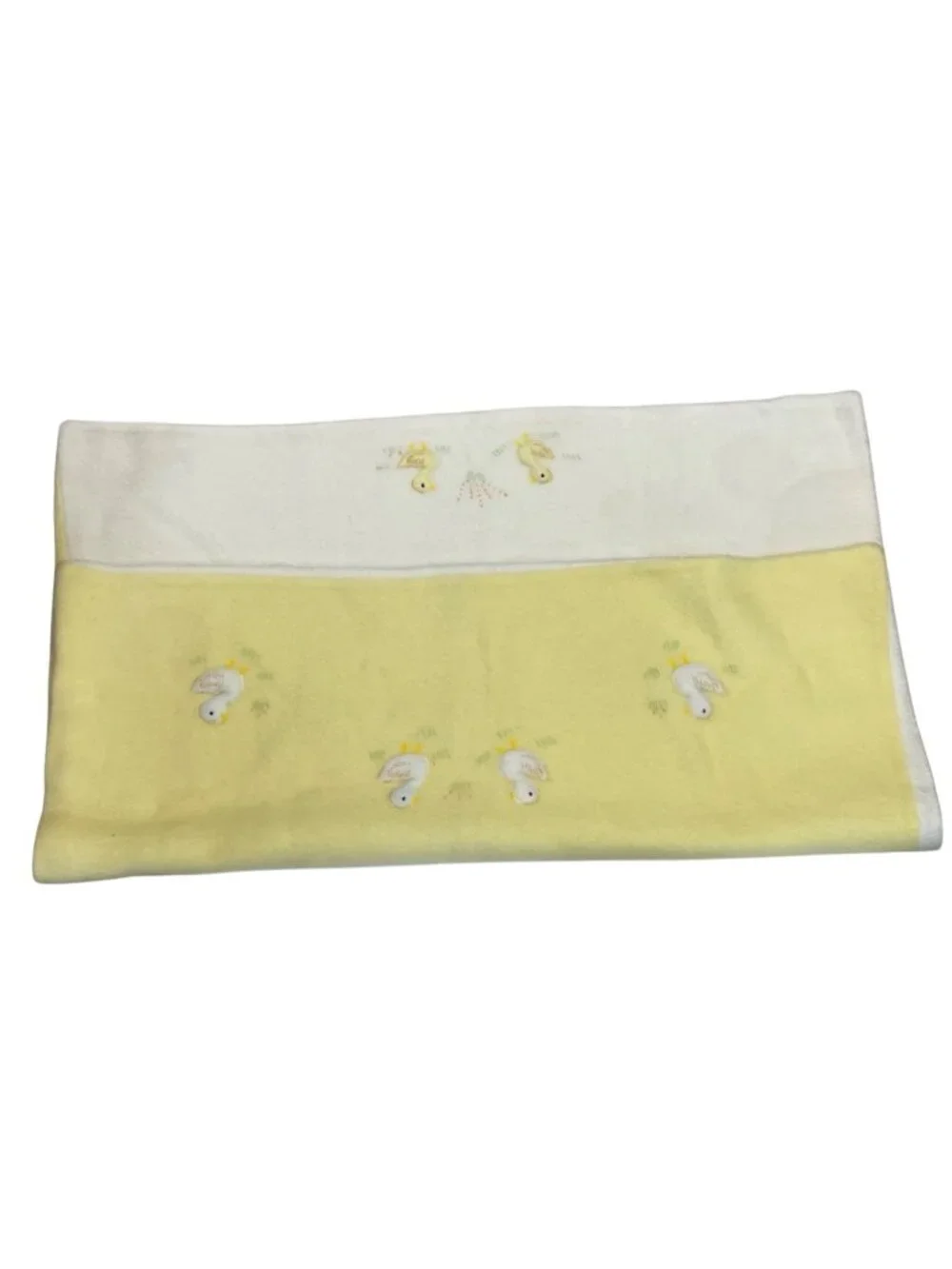 Vtg Baby Blanket Ducklings Appliqué 36